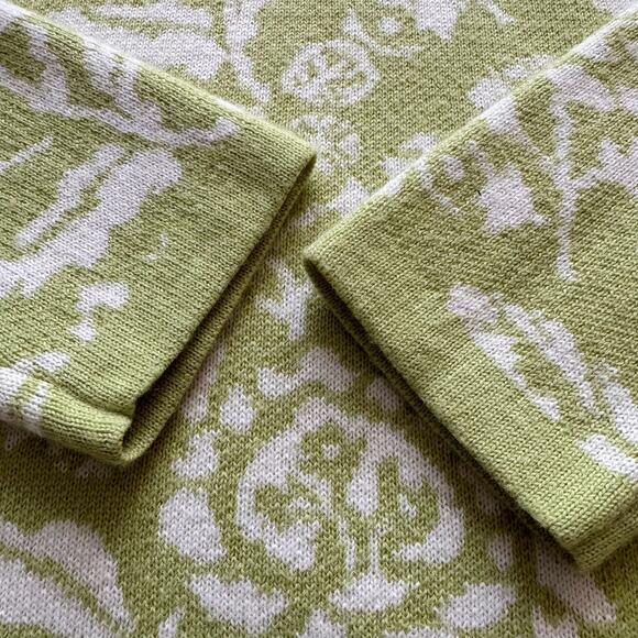 Meister Wool Blend Floral Sweater Women's Sz Medium Large Green All over Print - Picture 9 of 13